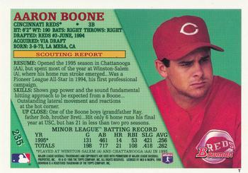 1996 Bowman - Foil #235 Aaron Boone Back