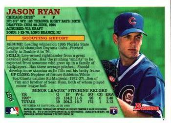 1996 Bowman - Foil #256 Jason Ryan Back