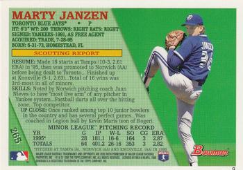 1996 Bowman - Foil #265 Marty Janzen Back