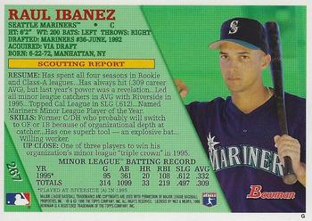 1996 Bowman - Foil #267 Raul Ibanez Back