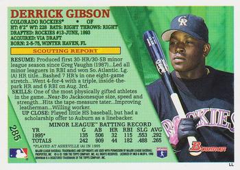 1996 Bowman - Foil #285 Derrick Gibson Back