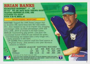 1996 Bowman - Foil #287 Brian Banks Back