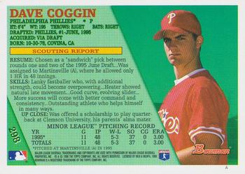 1996 Bowman - Foil #298 Dave Coggin Back
