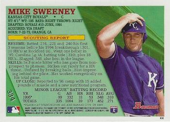 1996 Bowman - Foil #334 Mike Sweeney Back