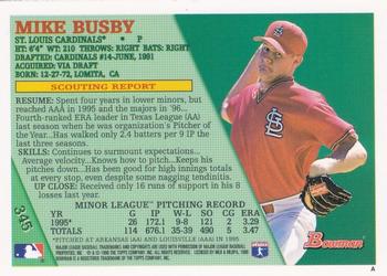 1996 Bowman - Foil #345 Mike Busby Back