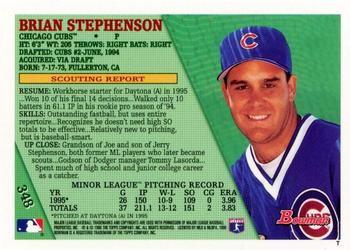 1996 Bowman - Foil #348 Brian Stephenson Back