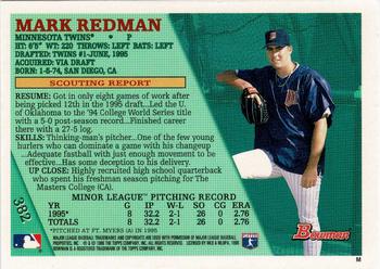 1996 Bowman - Foil #382 Mark Redman Back
