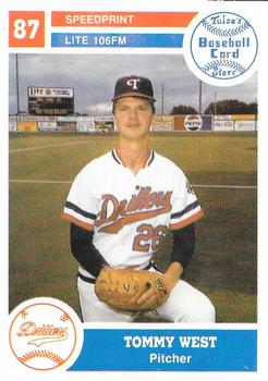 1987 Tulsa Drillers #24 Tommy West Front
