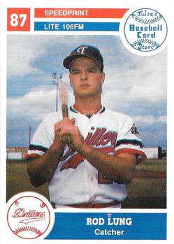 1987 Tulsa Drillers #28 Rod Lung Front