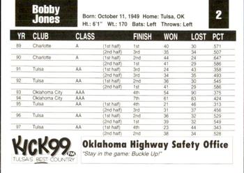 1998 Tulsa Drillers #2 Bobby Jones Back