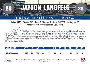 2014 Grandstand Tulsa Drillers #NNO Jayson Langfels Back