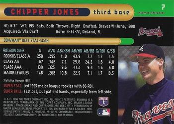 1996 Bowman's Best - Atomic Refractors #7 Chipper Jones Back