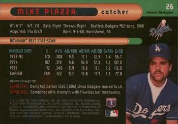 1996 Bowman's Best - Atomic Refractors #26 Mike Piazza Back