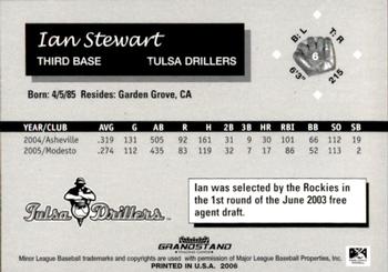 2006 Grandstand Tulsa Drillers #1 Ian Stewart Back