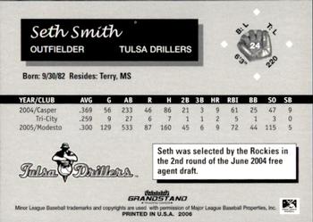 2006 Grandstand Tulsa Drillers #7 Seth Smith Back
