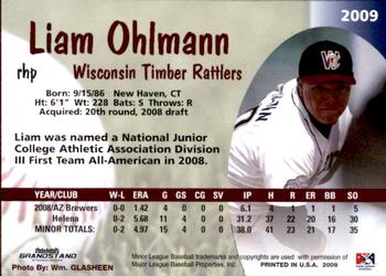 2009 Grandstand Wisconsin Timber Rattlers #NNO Liam Ohlmann Back