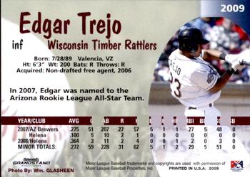 2009 Grandstand Wisconsin Timber Rattlers #NNO Edgar Trejo Back
