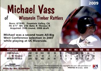 2009 Grandstand Wisconsin Timber Rattlers #NNO Michael Vass Back