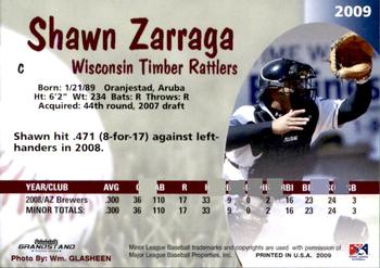 2009 Grandstand Wisconsin Timber Rattlers #NNO Shawn Zarraga Back