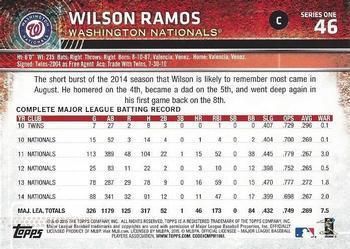 2015 Topps - Purple #46 Wilson Ramos Back