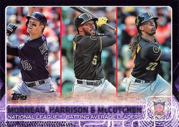 2015 Topps - Purple #127 National League Batting Average Leaders (Justin Morneau / Josh Harrison / Andrew McCutchen) Front
