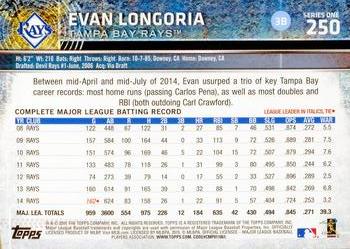 2015 Topps - Purple #250 Evan Longoria Back