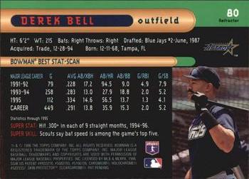 1996 Bowman's Best - Refractors #80 Derek Bell Back
