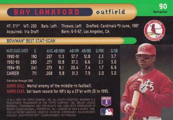1996 Bowman's Best - Refractors #90 Ray Lankford Back