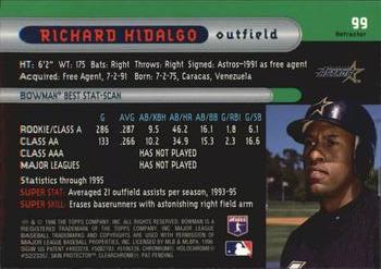 1996 Bowman's Best - Refractors #99 Richard Hidalgo Back