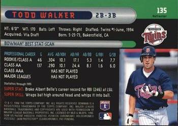 1996 Bowman's Best - Refractors #135 Todd Walker Back