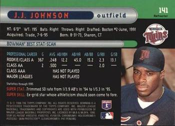 1996 Bowman's Best - Refractors #141 J.J. Johnson Back