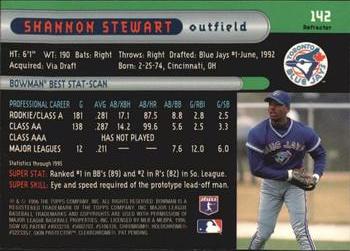 1996 Bowman's Best - Refractors #142 Shannon Stewart Back