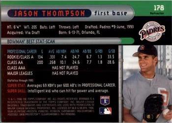 1996 Bowman's Best - Refractors #178 Jason Thompson Back
