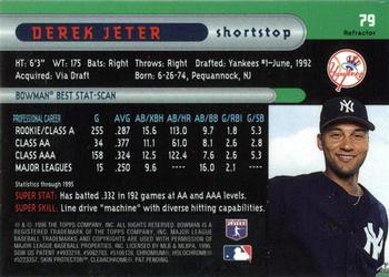 1996 Bowman's Best - Refractors #79 Derek Jeter Back