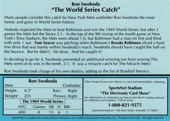 1992 SportsNet Heroics #NNO Ron Swoboda Back