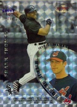 1996 Bowman's Best - Mirror Image Atomic Refractor #1 Frank Thomas / Richie Sexson / Jeff Bagwell / Todd Helton  Front