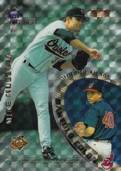 1996 Bowman's Best - Mirror Image Atomic Refractor #9 Mike Mussina / Bartolo Colon / Greg Maddux / Jamey Wright Front