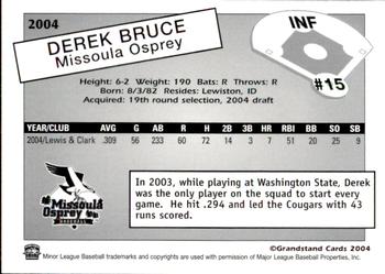 2004 Grandstand Missoula Osprey #NNO Derek Bruce Back