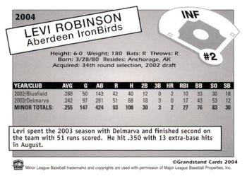 2004 Grandstand Aberdeen IronBirds #NNO Levi Robinson Back