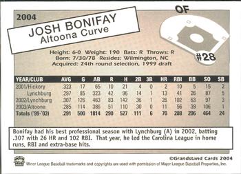 2004 Grandstand Altoona Curve #NNO Josh Bonifay Back