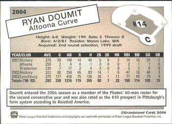 2004 Grandstand Altoona Curve #NNO Ryan Doumit Back
