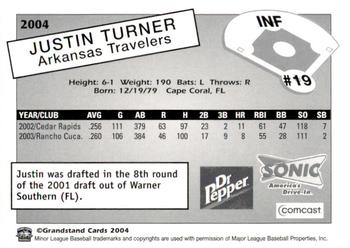 2004 Grandstand Arkansas Travelers #NNO Justin Turner Back