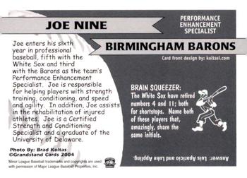 2004 Grandstand Birmingham Barons #NNO Joe Nine Back