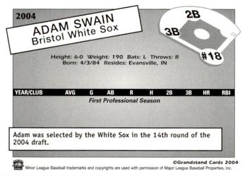 2004 Grandstand Bristol White Sox #NNO Adam Swain Back