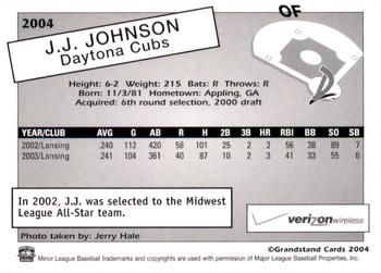 2004 Grandstand Daytona Cubs #NNO J.J. Johnson Back