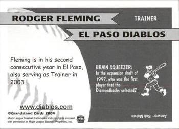 2004 Grandstand El Paso Diablos #NNO Rodger Fleming Back
