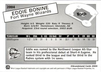 2004 Grandstand Fort Wayne Wizards #NNO Eddie Bonine Back