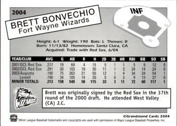 2004 Grandstand Fort Wayne Wizards #NNO Brett Bonvechio Back