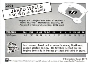 2004 Grandstand Fort Wayne Wizards #NNO Jared Wells Back