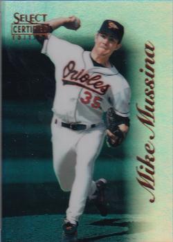 1996 Select Certified - Mirror Blue #12 Mike Mussina Front